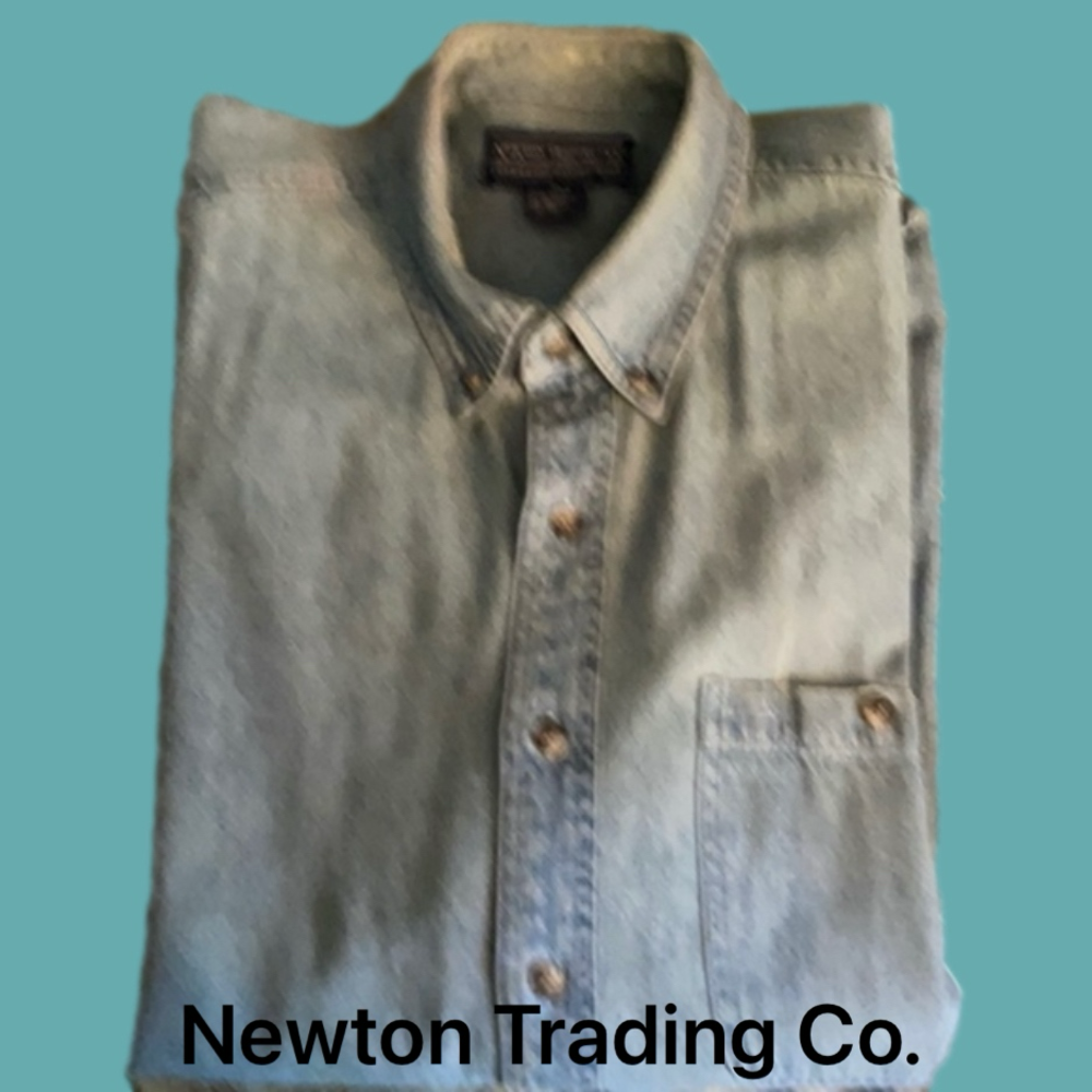 Vintage Newton Trading Co Faded Denim LS XL Shirt